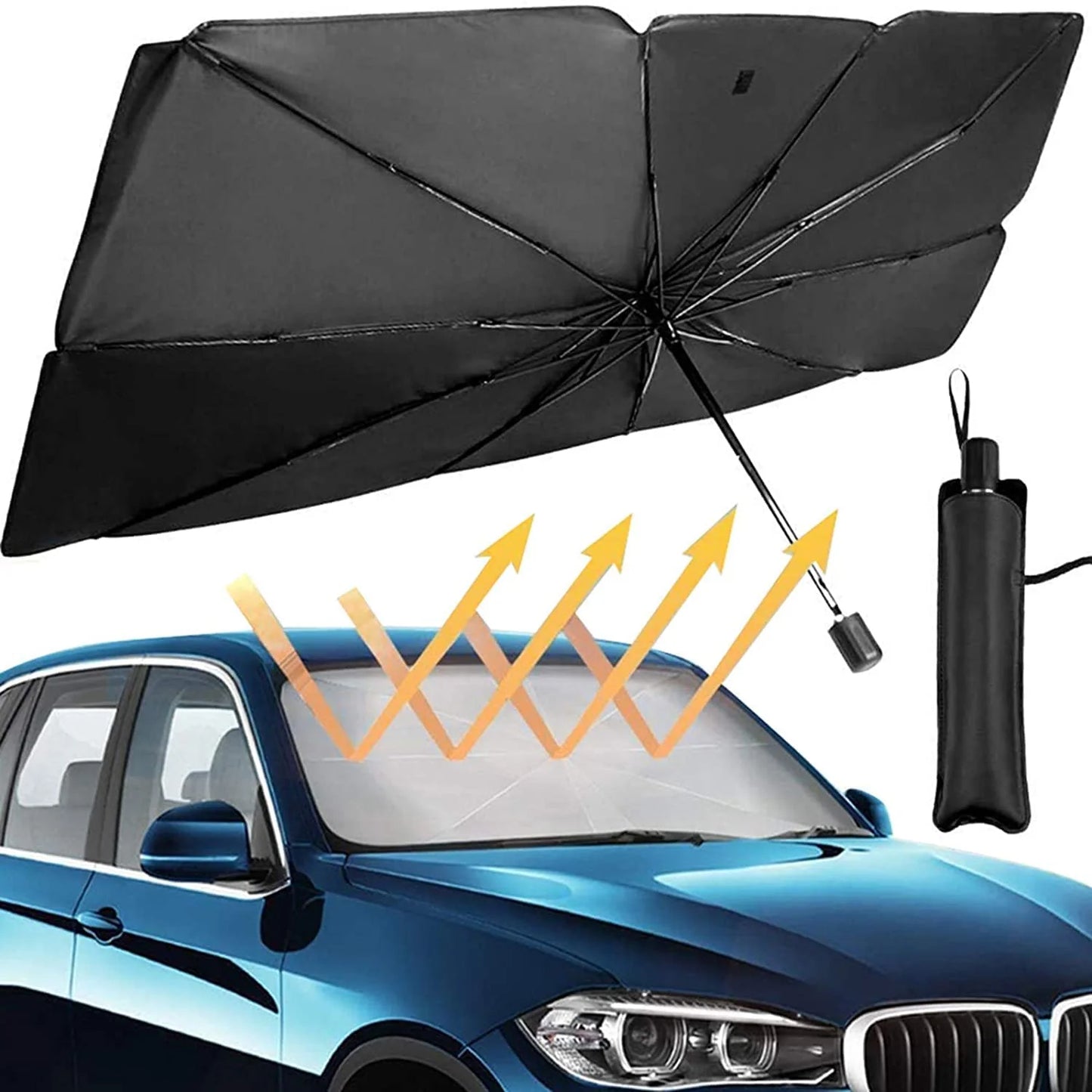 Πτυσσόμενο σκίαστρο τύπου ομπρέλας για το παρμπρίζ του αυτοκινήτου