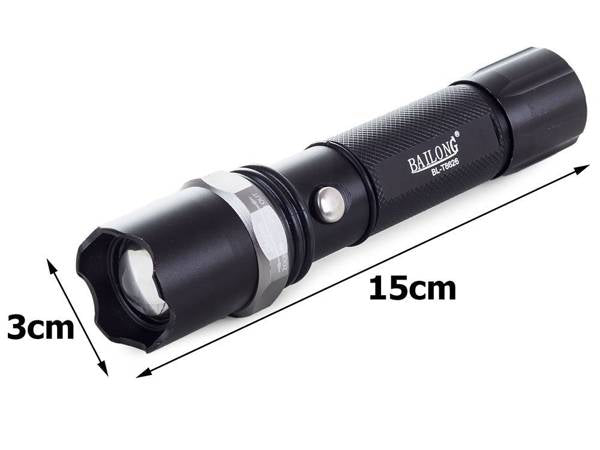 Στρατιωτικός Τακτικός Φακός Bailong® T8626 με CREE XM-L T6 LED και Ζουμ