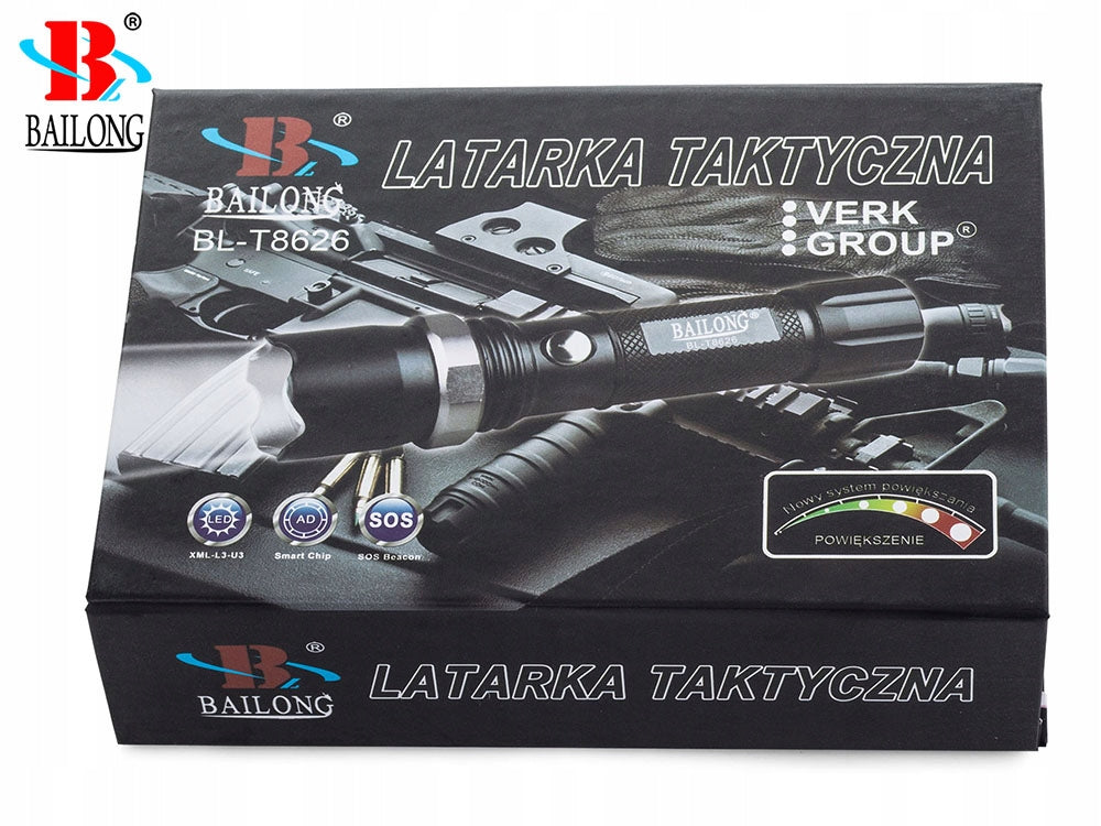 Στρατιωτικός Τακτικός Φακός Bailong® T8626 με CREE XM-L T6 LED και Ζουμ