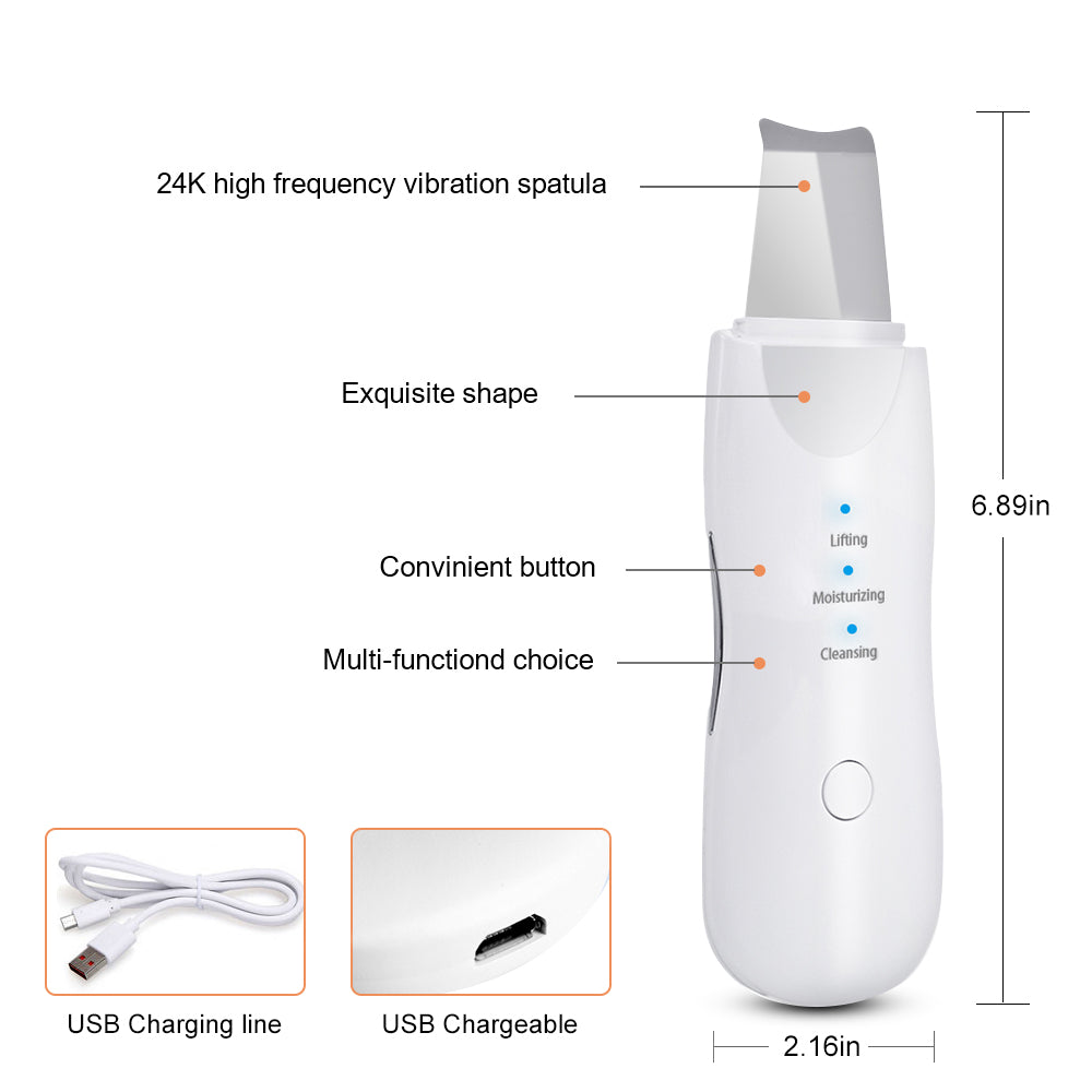 Συσκευή Υπερήχων Ultrasonic Skin Scrubber – Βαθύς Καθαρισμός και Περιποίηση Προσώπου