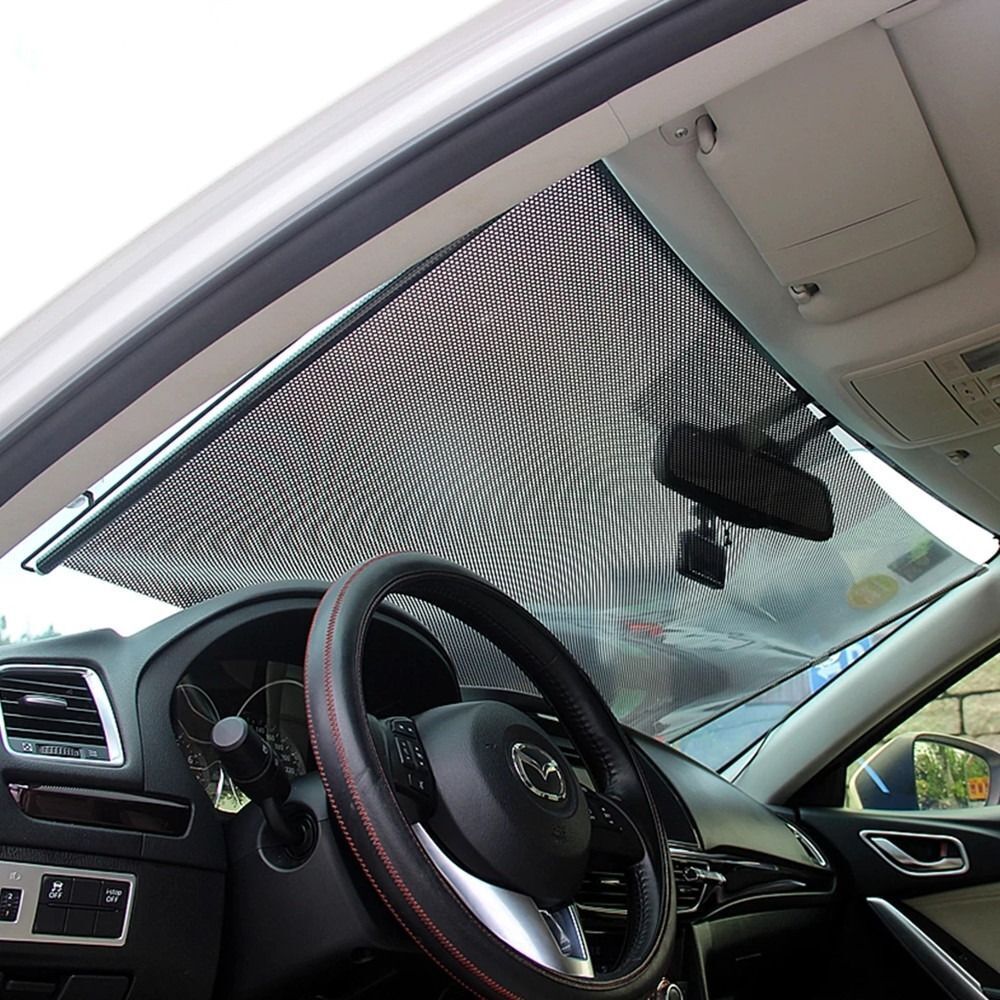 Αντηλιακό αυτοκινήτου με βεντούζες, αναδιπλούμενο, μαύρο, 68 cm x 125 cm, για παρμπρίζ ή πλαϊνά παράθυρα