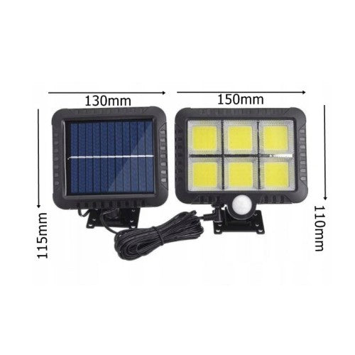 Ηλιακός προβολέας 120 LED, 30W, με αισθητήρα φωτός και κίνησης, ρυθμιζόμενος 360, περιλαμβάνεται μπαταρία, XZ-F120