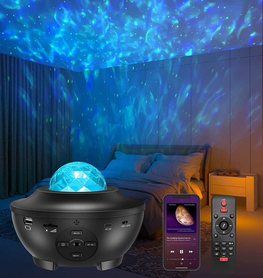 LED προβολέας "Galaxy Projector" με ομιλητή και τηλεχειριστήριο, μαύρο