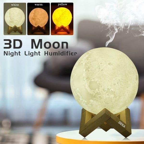 Φως νύχτας με υγραντήρα, Luna Moon 3D, 880 ml